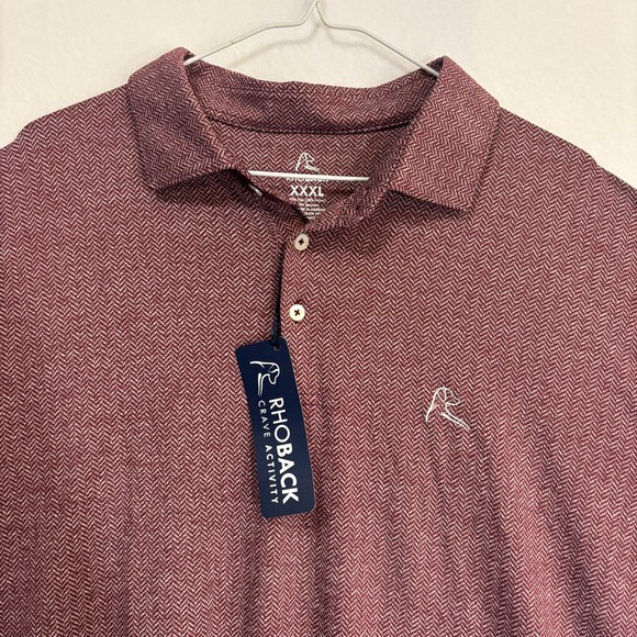 Rhoback Performance Polo Red Herring Men's 3XL XXXL NEW with Tags - Picture 2 of 6